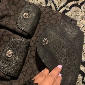 Coach signature print black backpack